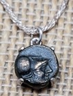 Authentic Ancient Greek Coin Pendant Goddess Athena 925 Solid Silver Necklace 