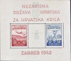 Stamp Croatia Sc B11 Sheet 1942 Wwii 3r Reich Airmail Airplane Expo Zagreb Mnh