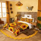 Sunflower Butterfly Duvet Cover Set King Size brown King 104  X 90  Multi 11