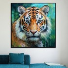 Original Oil Painting On Canvas Tiger Art 12x12 In Textured Artwork Custom Order