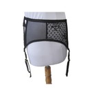 Nwt Victoria s Secret Black Flocked Dots Lace Strappy Back Garter Belt Sz M L