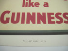 1990 s Era Vintage Guinness Beer Advertising Poster The Last Drop 1933