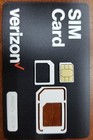 Verizon Standard micro nano Simcard Cdma 4glte     3in1