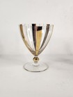 Vtg Set Of 4 Mid Century Modern Gold Stripe Glass Glasses