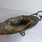 Godinger Silver Art Co Footed Etched Floral Silver Plated Dish Bowl W  Handles
