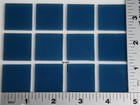 1406 30 -12 Pieces Transparent Steel Blue 1 x 1  Bullseye 3mm Thick Glass 90 Coe