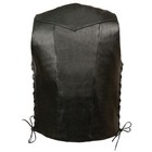 Event Leather El5391 Men s Black Leather 10 Pocket Side Lace Vest - Max Storage