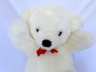 Vintage 1979 Dakin Cuddles 18    White Teddy Bear Plush Stuffed Animal Red Ribbon