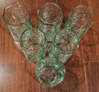 Set Of 6 Coca-cola Raised Logo 12oz Can Shaped Glasses W slight Green Tint 