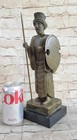 Art Deco Persian Warrior King Bronze Sculpture Statue Marble Base Figurine Decor