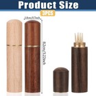 3pcs Handmade Wood Toothpick Case  Mini Storage Box For Q-tips   Small Items