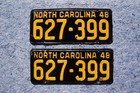 1948 North Carolina License Plate Plates Pair   Set