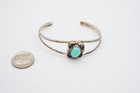 Vintage Native American Navajo Sterling Silver Turquoise Cuff Bracelet 6 5  N6
