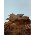 Vintage Hand Carved Wood Bird Basket Brown Rustic Farmhouse Decor Art