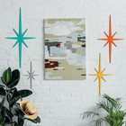 Blulu 4 Pcs Cast Iron Starburst Shaped Wall Decor Metal Mid Century Modern Decor