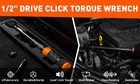 1 2  Torque Wrench Snap Socket Professional Drive Click Type Ratcheting