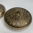 Antique Vintage Lidded Solid Brass Bowl Floral Design Made In Korea - Lot Of 2
