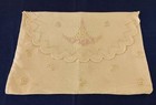 Large Antique Natural Linen Lingerie Case Pouch Pink Embroidery Nightgown Holder