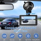 3   Ultra Hd 2 5k Dash Cam Front And Rear Dual Dash Camera Wifi W  64gb Sd Card