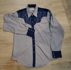 Vtg 80s Rockmount Ranch Wear Tru-west Mens Xl Western Shirt Diamond Pearl Snaps