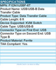 Belkin F1dn1usbf-6t Usb usb-b Data Transfer Cable For Kvm Switch - Taa Compliant