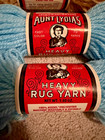 Vintage Aunt Lydia s Heavy Rug Yarn 3 Skeins 405 Beige   705 Lt Blue 280 Yds