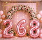 40in Rose Pink Number Foil Balloons 0-9 Birthday Wedding Anniversary Party Decor