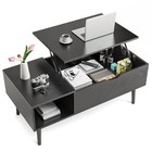 Lift Top Coffee Table With Hidden Compartment Storage For Living Room Wooden 