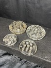 4 Vintage Clear Glass Flower Frogs Mid Century Modern 