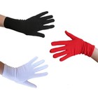 Short Wrist Length White Costume Gloves   Halloween Magician Clown Dance Parade