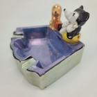 Vintage Disney Mickey Mouse   Pluto Banjo Japan Luster Ashtray Circa 1930s