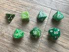 Long Oop Chessex Rainbow Peridot Dice - Chx 23305 - Full Set    Rare D6 Mold   