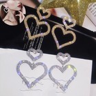 Women Fashion Heart Rhinestone Dangle Earrings Earring Jewelry Drop Ear Stud
