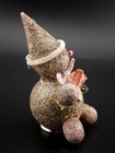 Vintage Christmas Putz Mica Spun Cotton Pink Snowman Made In  Japan