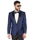 Slim Fit 1 Button Tuxedo Paisley Dinner Jacket Peak Satin Lapel Blazer By Azar
