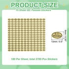 2700pcs Qc Passed Stickers 0 5x0 35  Inventory Quality Control Stickers Gold