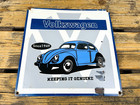 Vintage 12x12  Vw Volkswagen German Dealer Beetle Gas Station Porcelain Ad Sign