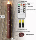 6pcs Flameless Flickering Taper Candles Light Battery Operated With Remote Timer