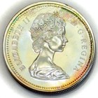 1973 Canada Silver Dollar Proof-like Monster Rainbow Toning 50  Silver