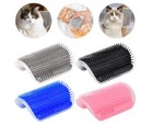 Cat Self Groomer Wall Brush Corner Face Scratcher Massage Combcatnip Holder Blue