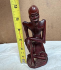 Vintage Chinese Ascetic Shakyamuni Emaciated Buddha Carved Wood Statue