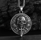 316l Stainless Steel Ancient Gothic Punk Skull High Quality Pendant Necklace