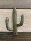 Antique Cast Iron Wall Hooks Patina Cactus Decor Coat Hat Towel Hangings Vintage