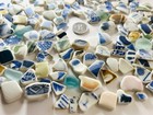 Japanese Sea Glass  Surf-tumbled Colorful Pottery   Tile   210g