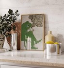 Smoking Frog Poster   Vintage Style Funky Frog Illustration Wall Art Print