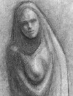 Female Nude Figure Drawing Original Charcoal Fine Art 8x10 Contemporary Realism