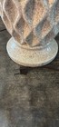 Mid-century Modern Geometric Ceramic Table Lamp With Original Shade  danish Wood