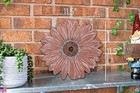 Nat   Jules 12  Gerbera Daisy Cast Resin Garden Stepping Stone - Terracotta