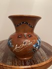 Genuine Australian Solid Wood Vase Handmade Aboriginal Art Dot Painted Kangaroo