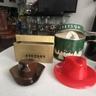 Stetson Vintage Hat Boxes tins Lot Round   Rectangular Gold Green Black